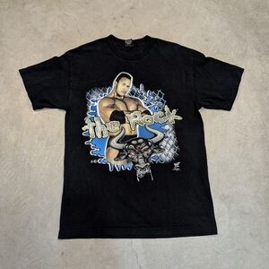 VTG 1999 The Rock WWF Shirt OSFM Mens L? Black Fading Flaws